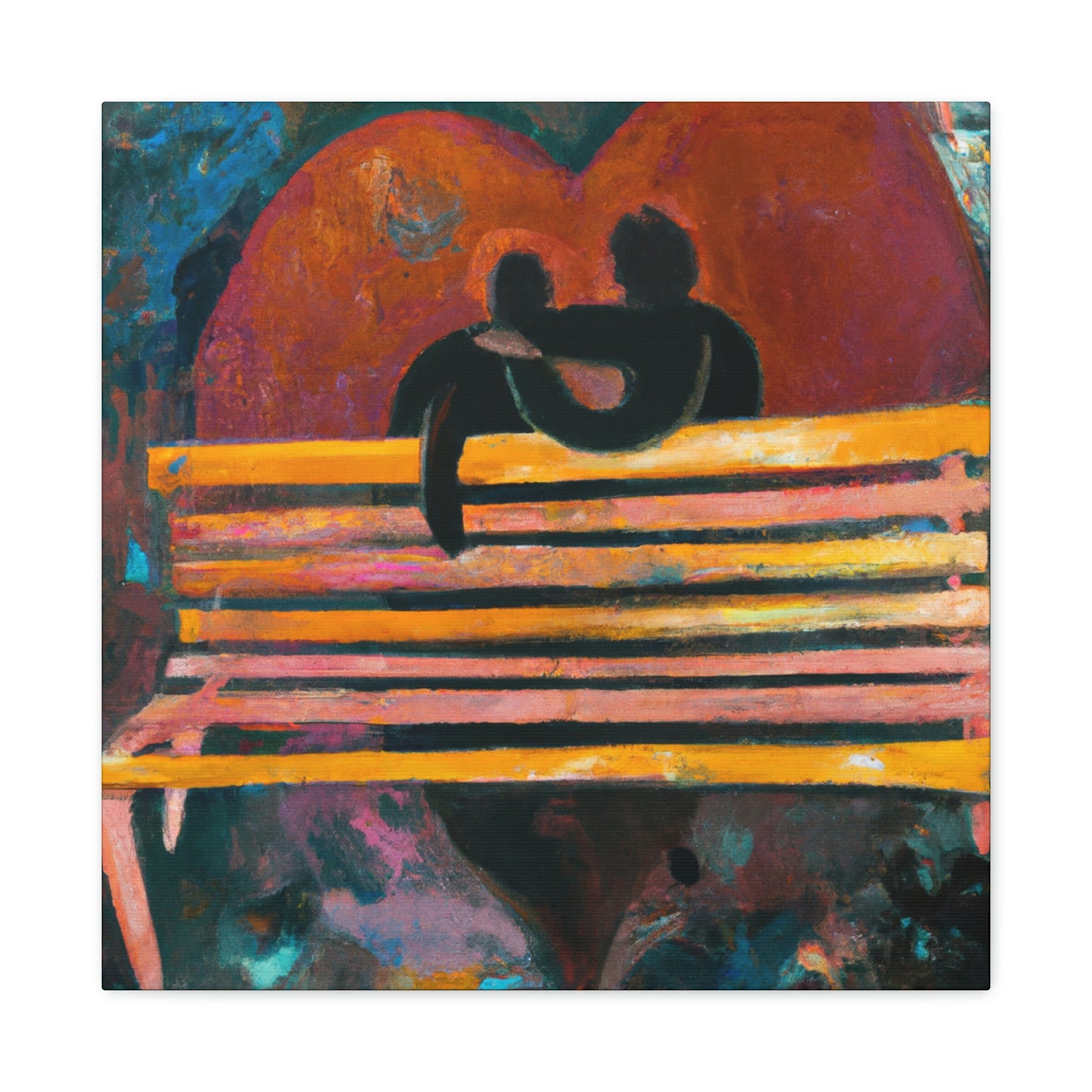 Love on a Bench - Canvas