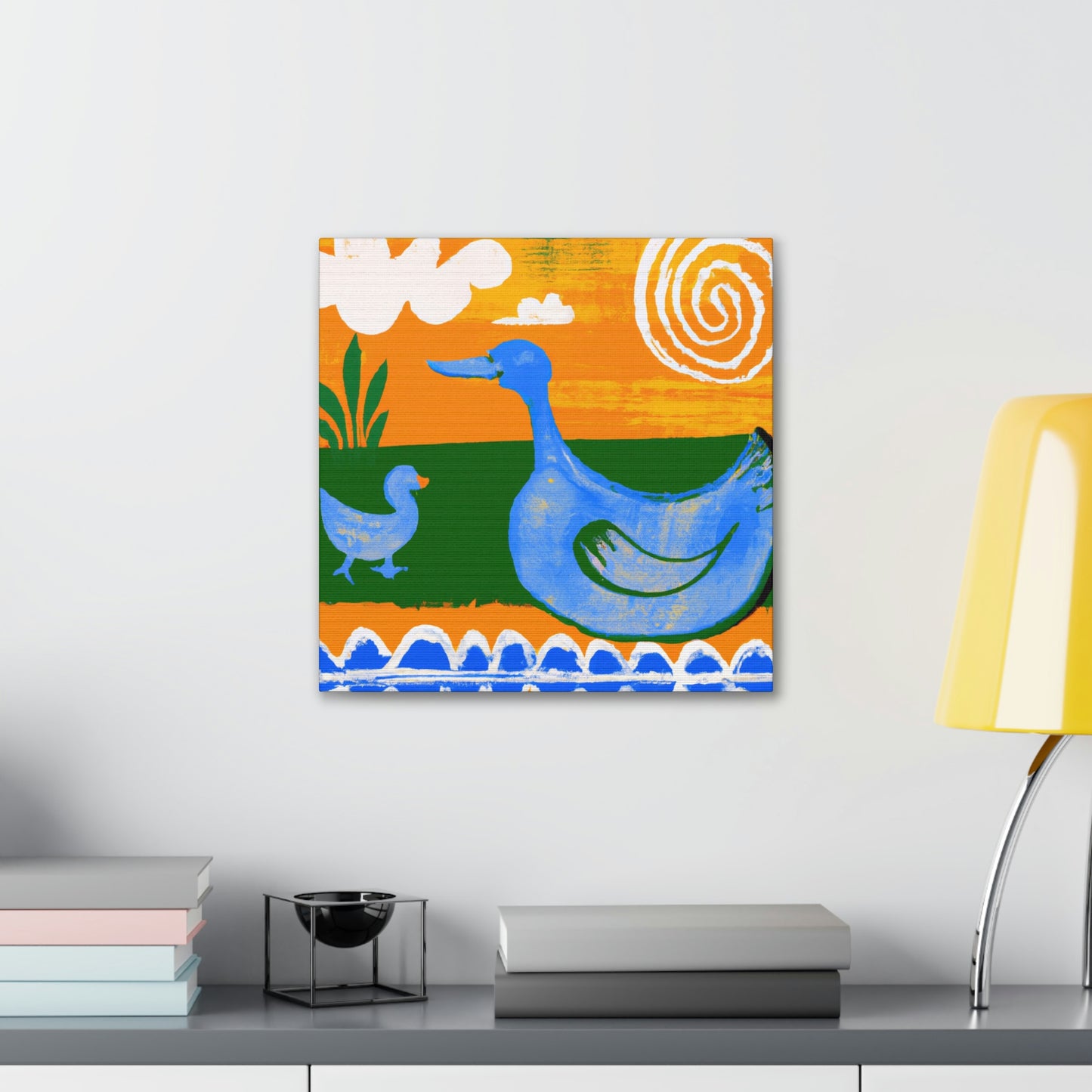 "Duck in Moonlight Harmony" - Canvas