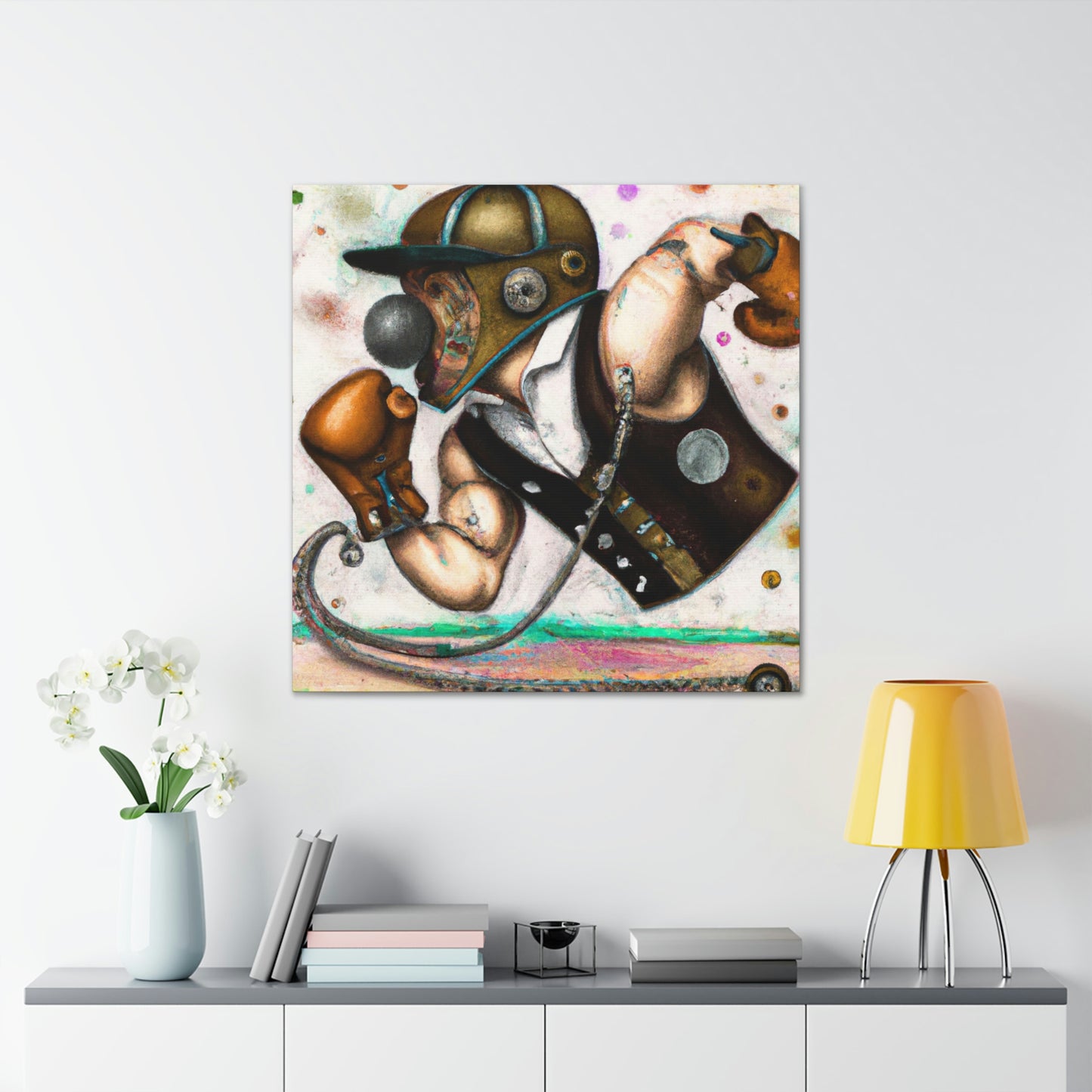 Boxers in Brass Gears - Canvas