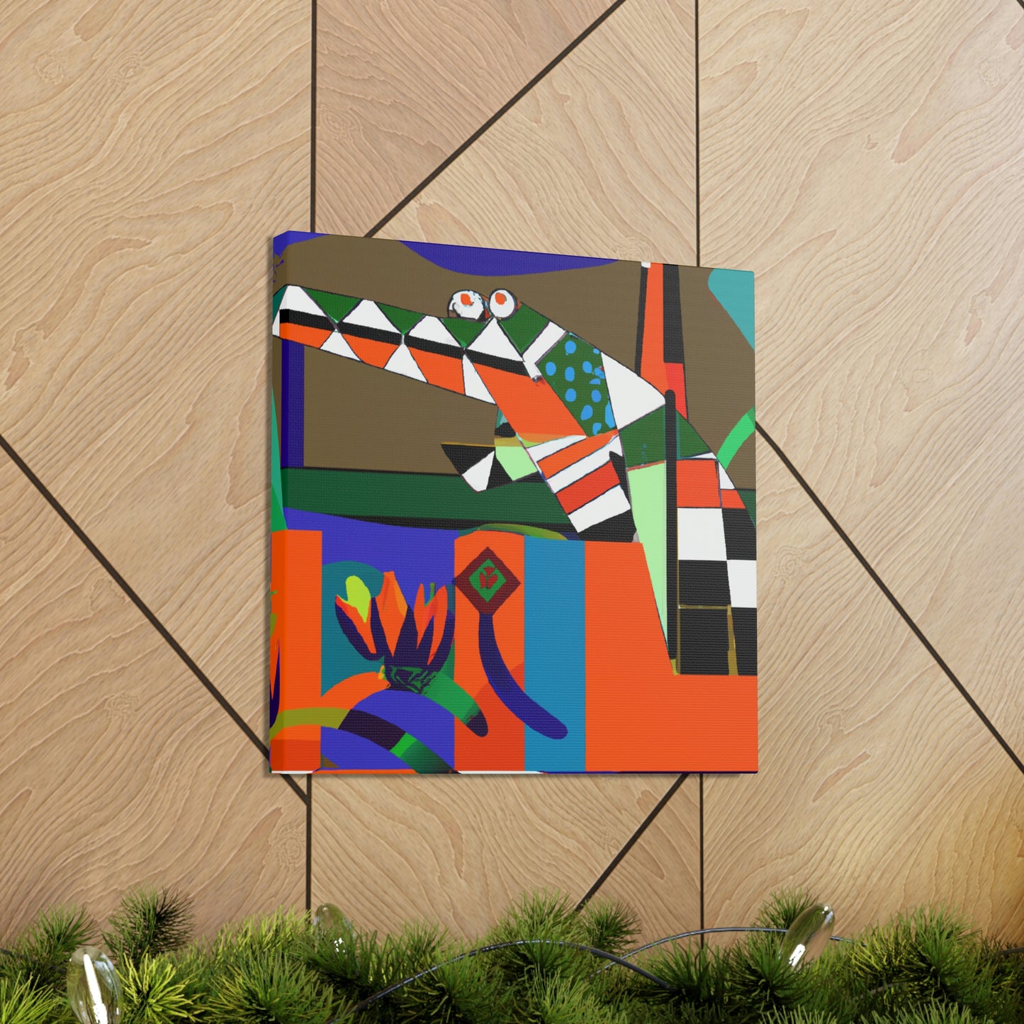 "Crocodile Art Deco" - Canvas