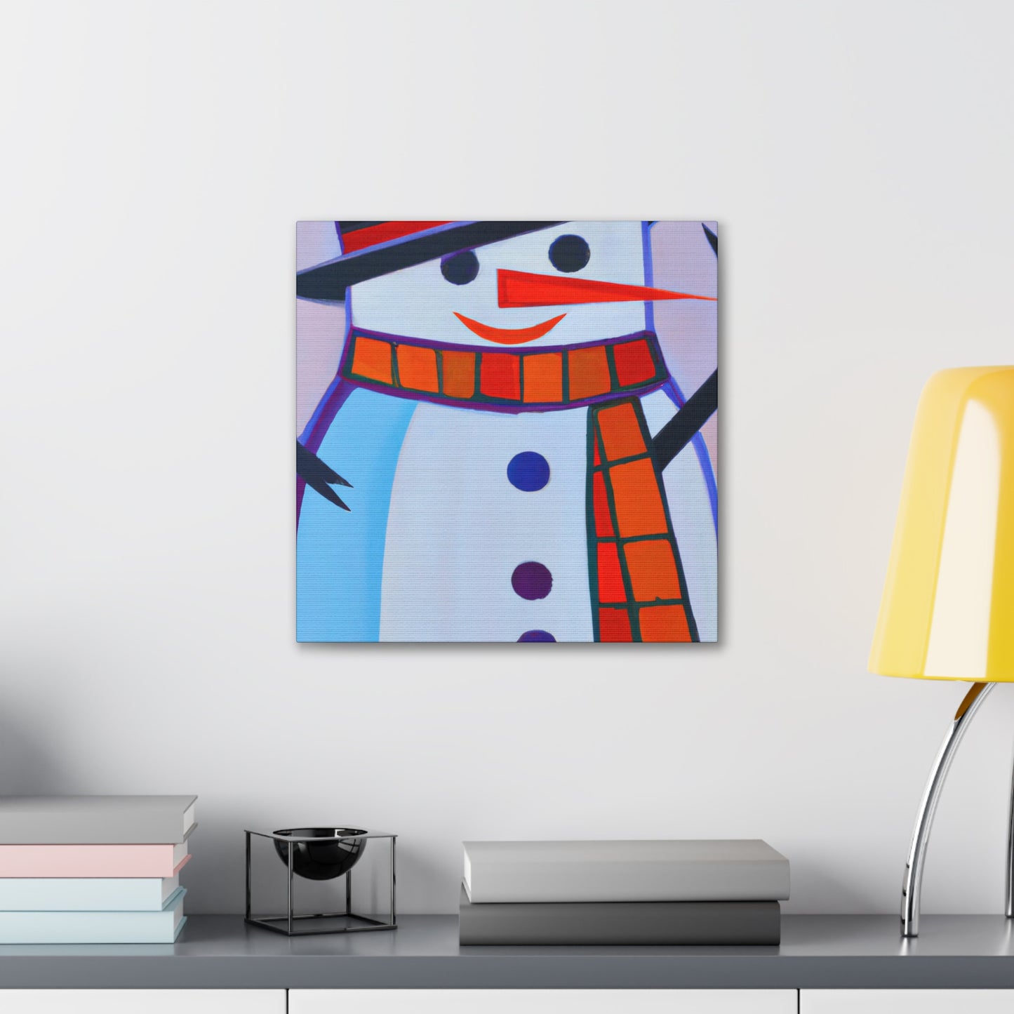 "Frosty Art Deco Snowman" - Canvas