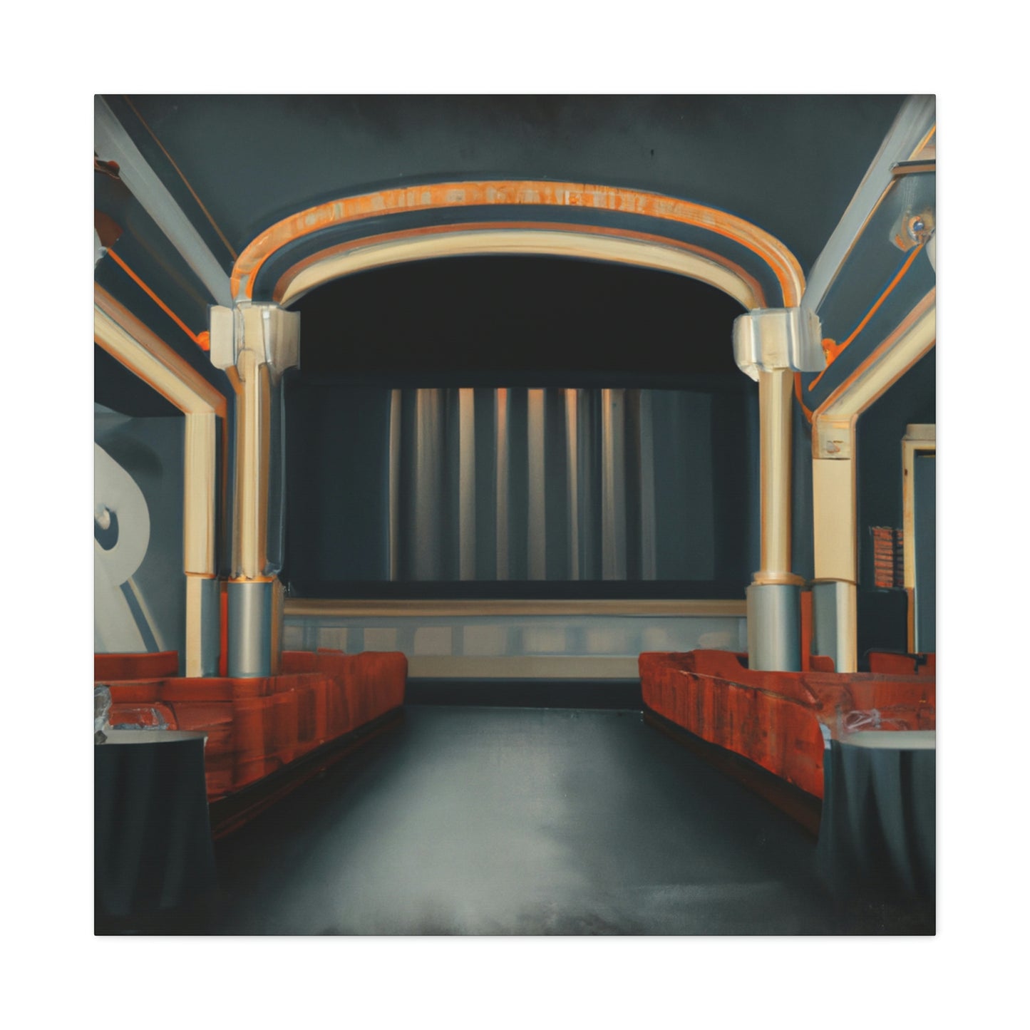 "Vintage Movie Theater Scene" - Canvas