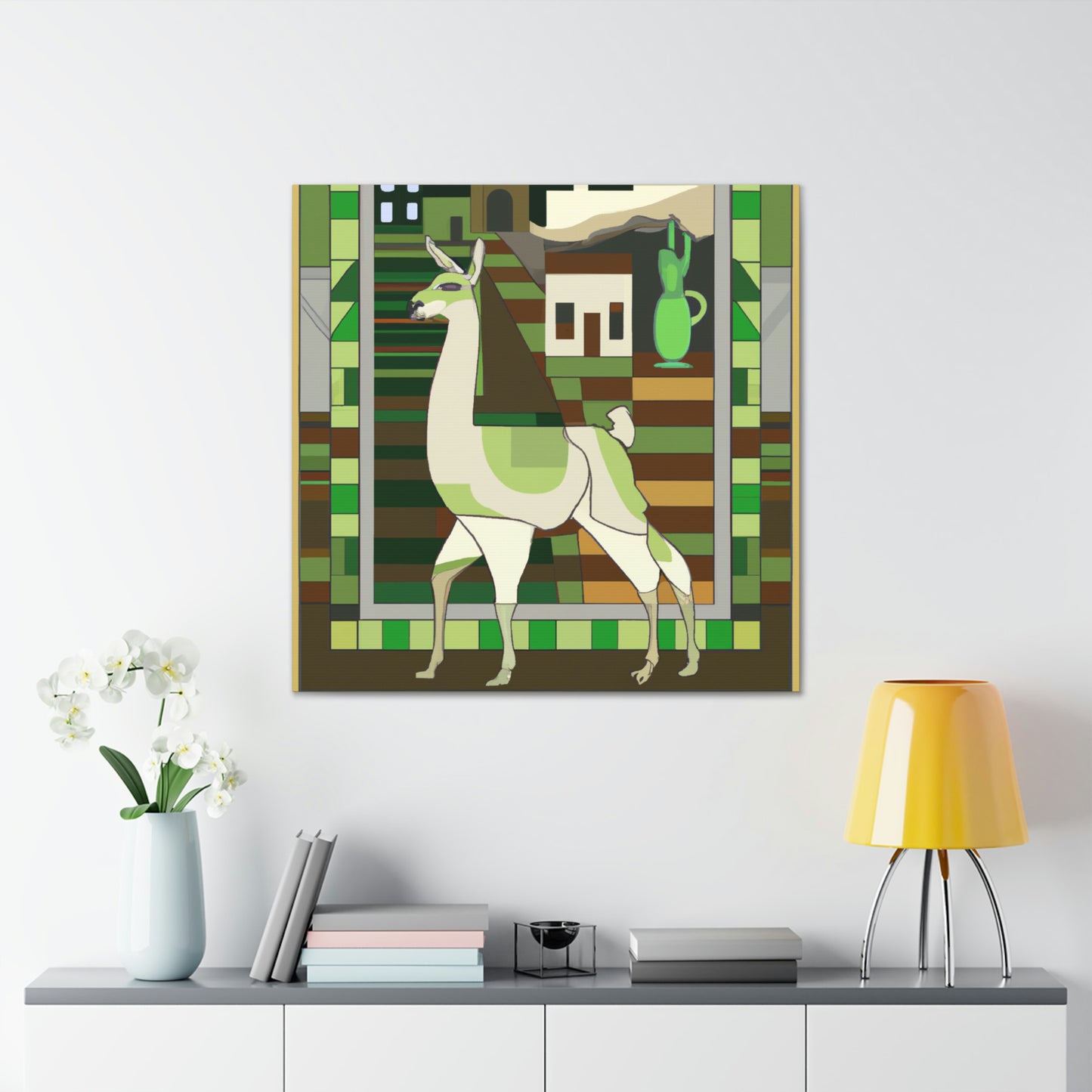 "Llama Art Deco Dream" - Canvas