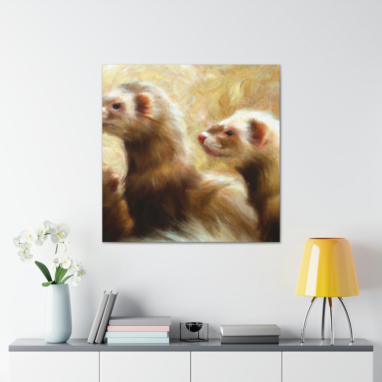 Ferrets in Impressionism - Canvas