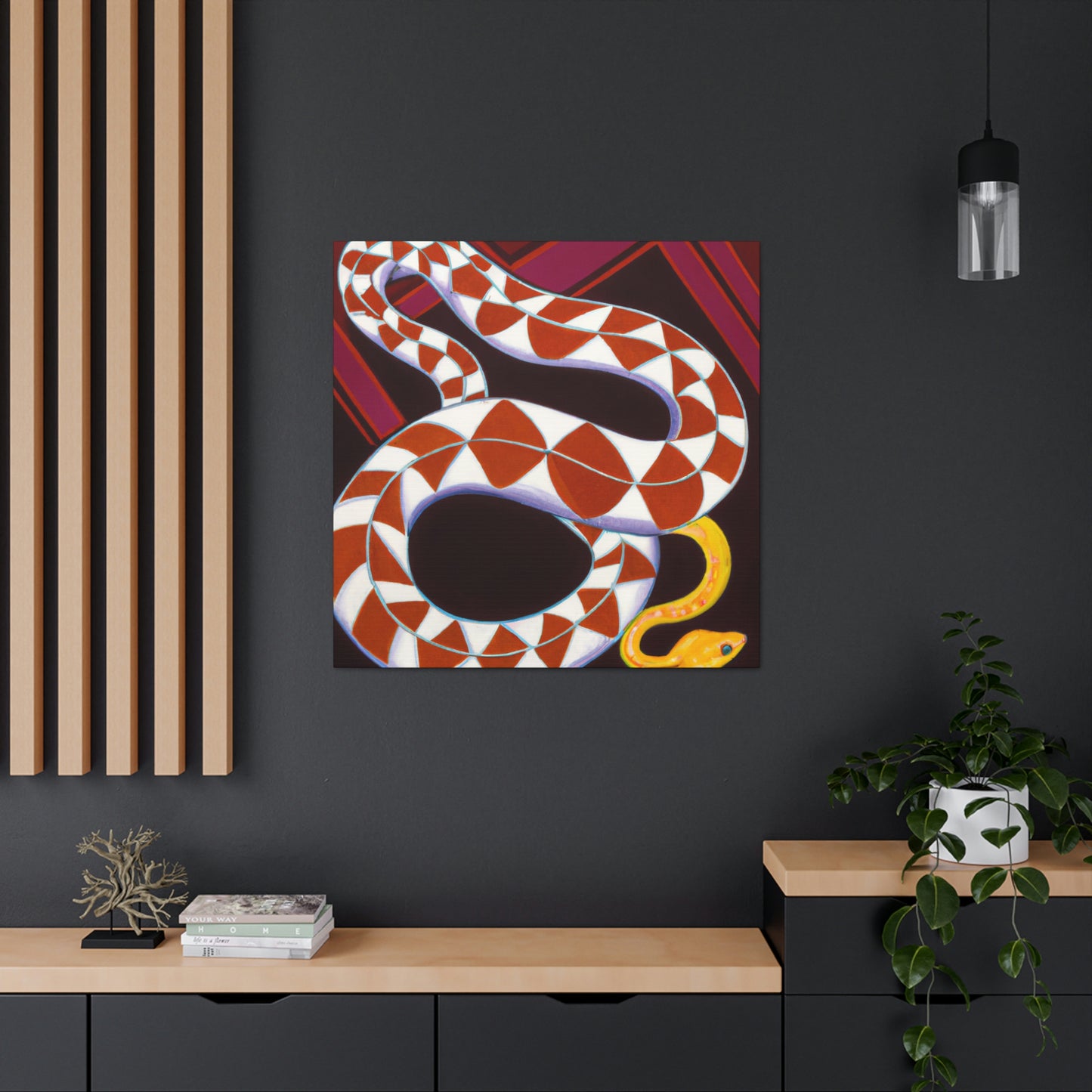 "Snake with Deco Poise" - Canvas