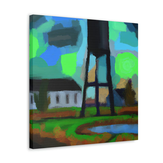 "Water Tower Expressionism" - Canvas