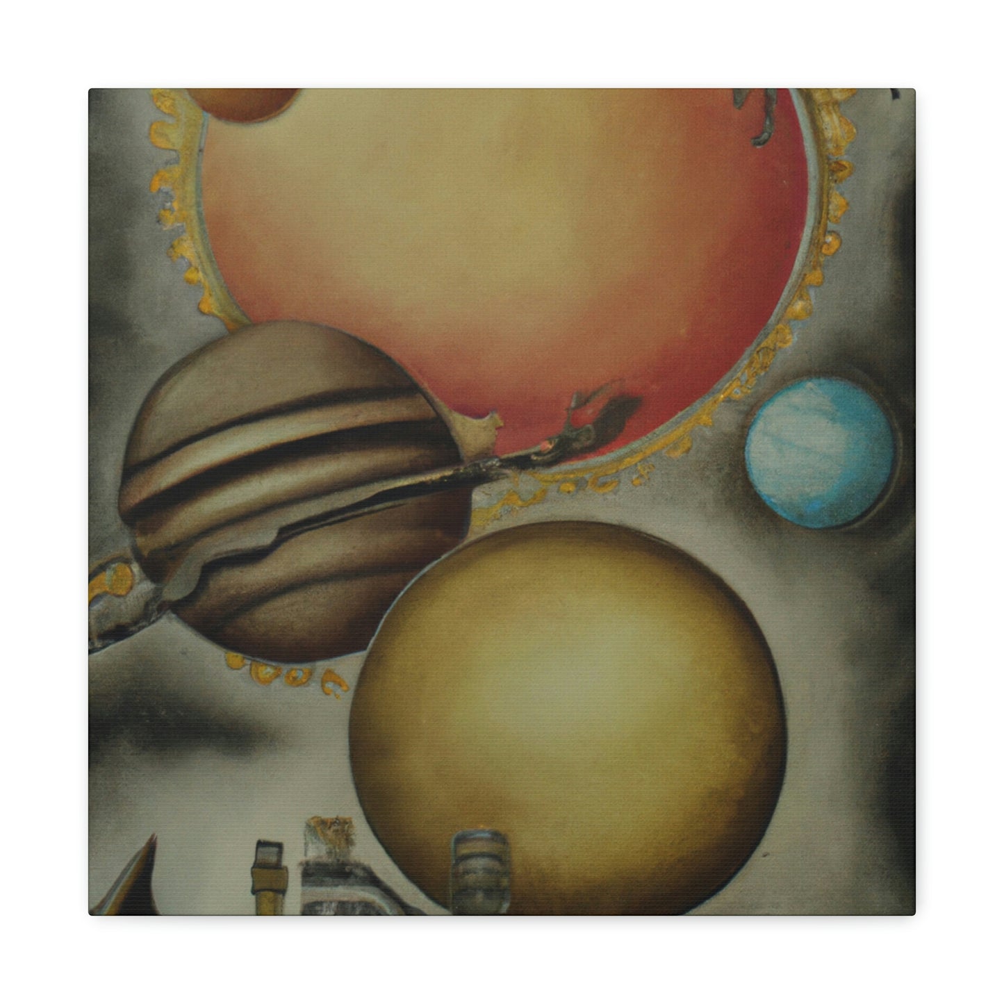 Steampunk Planets Violet - Canvas