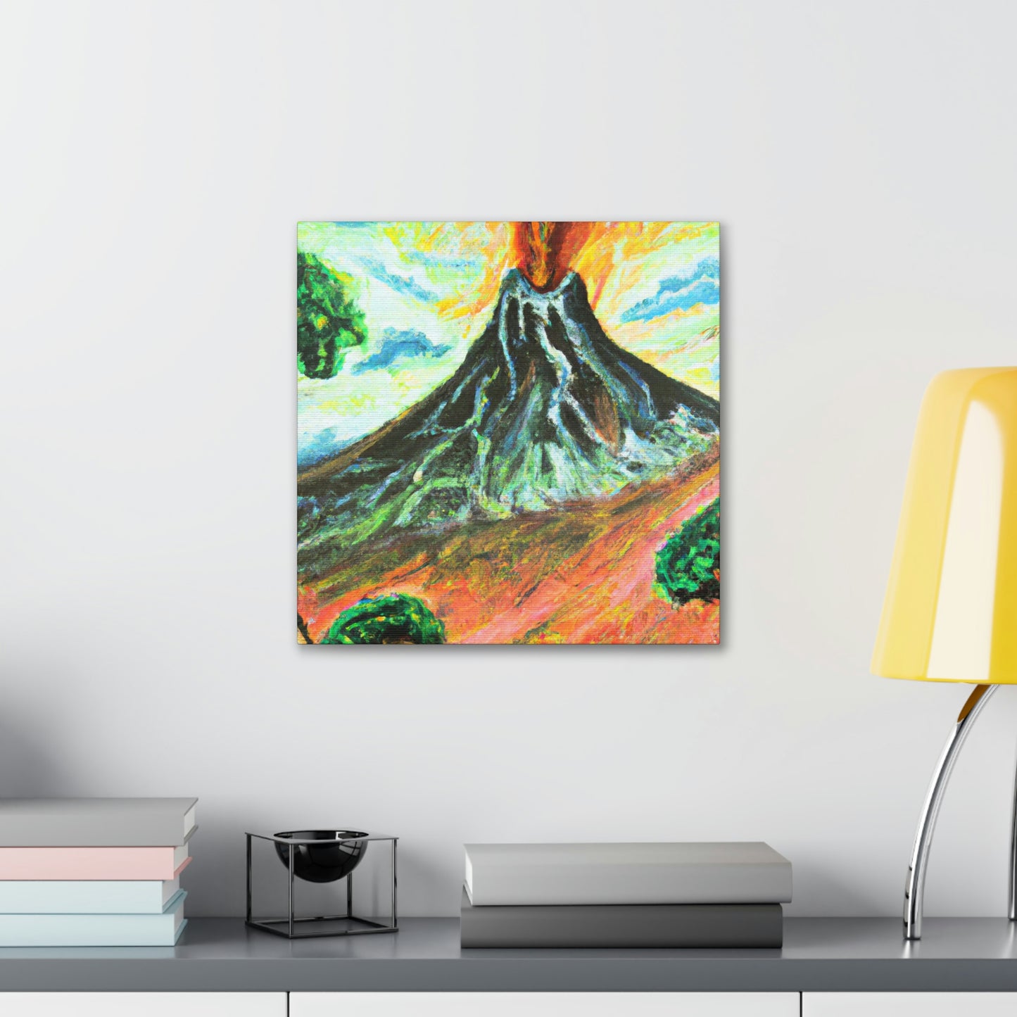 "Volcano Erupts Wildly" - Canvas