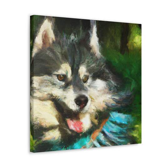 "Siberian Husky Momentum" - Canvas