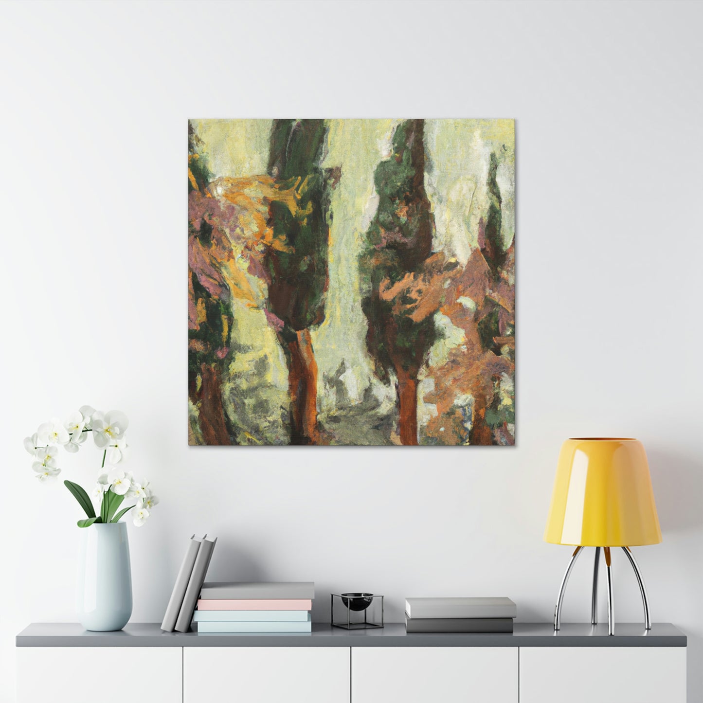 Cypress Tree Expressionism - Canvas