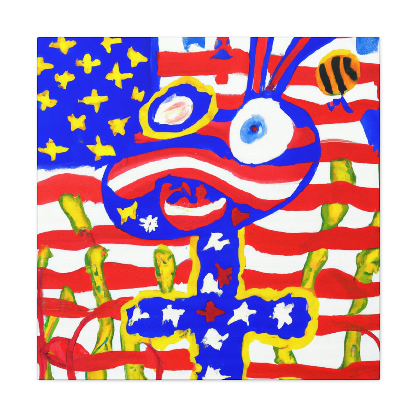 "Stars and Stripes Elegance" - Canvas