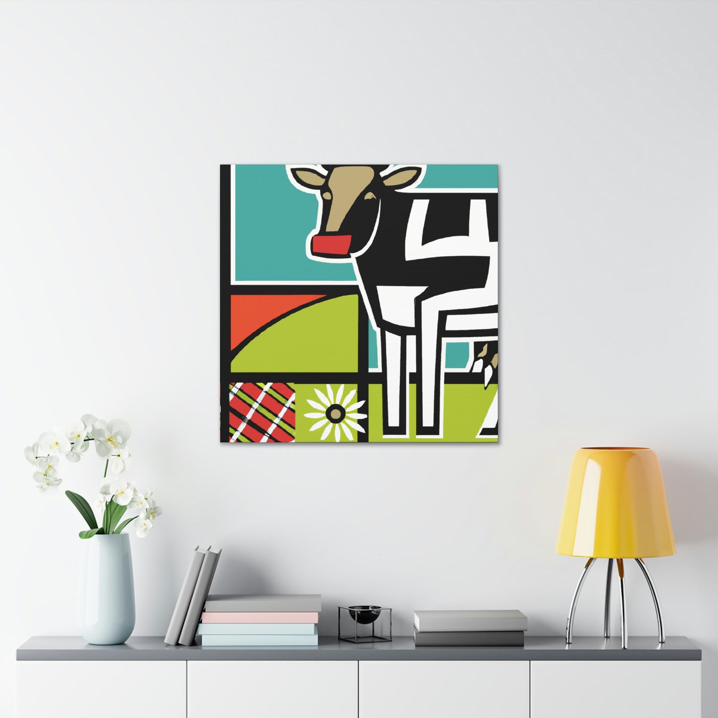 "Cow among Art Deco" - Canvas