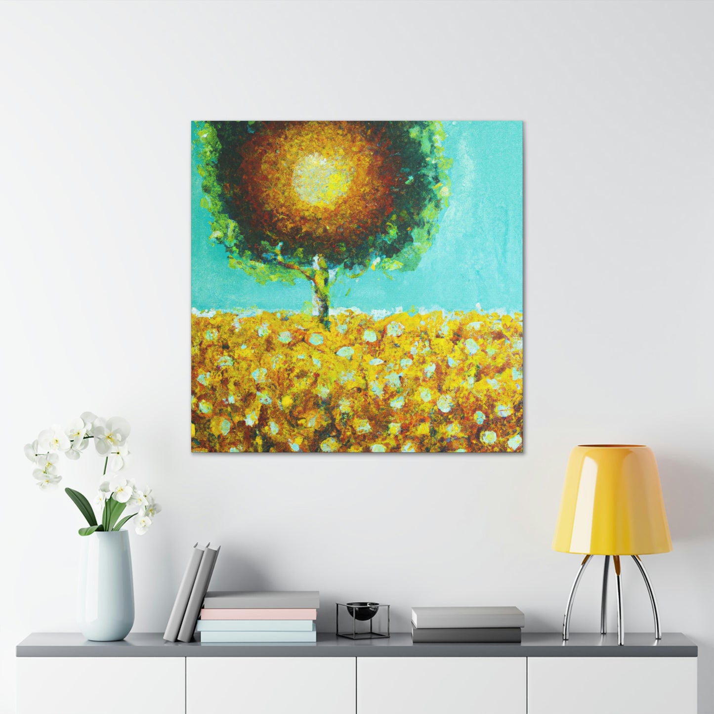 "Golden Sunflower Joy" - Canvas