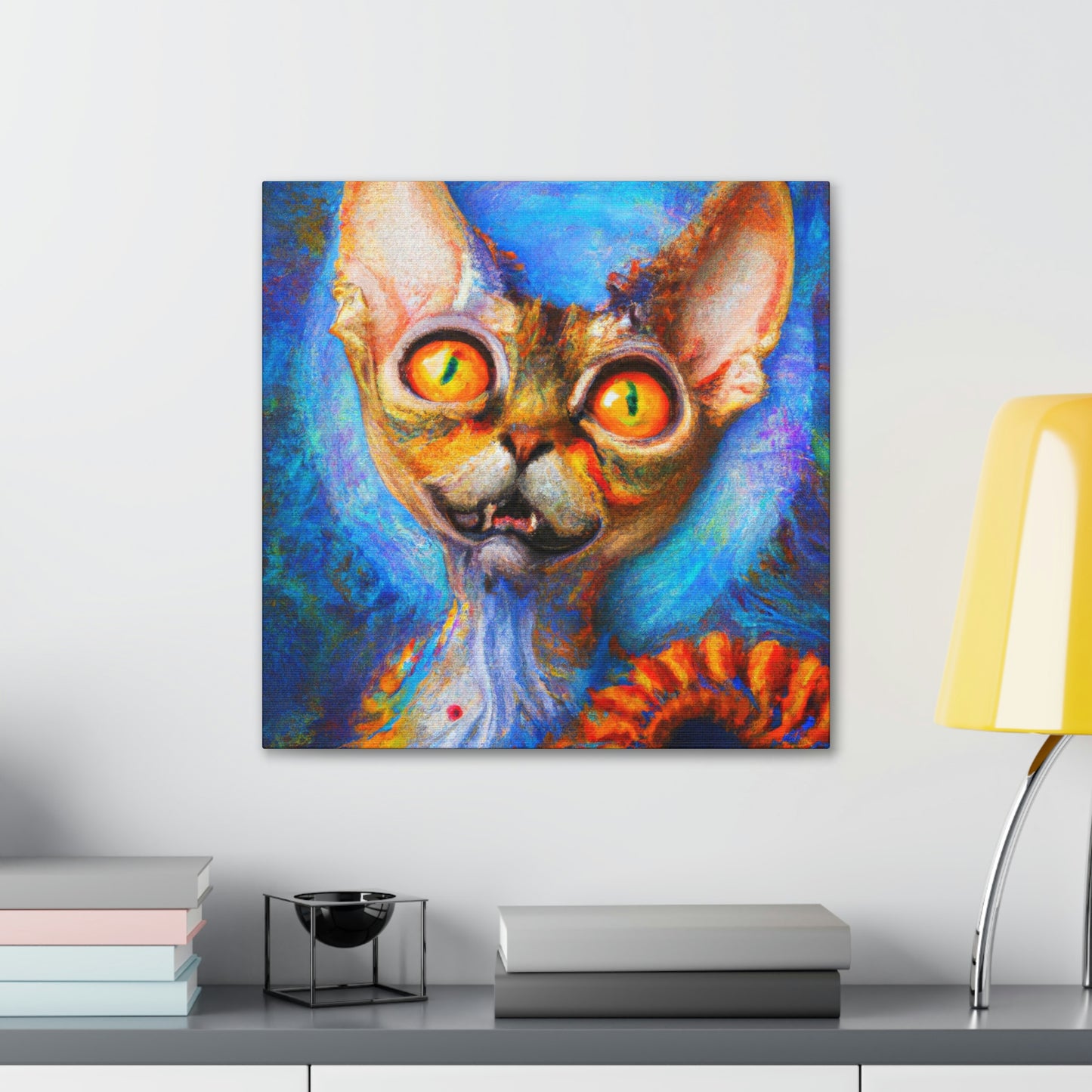 "Devon Rex Regal Portrait" - Canvas