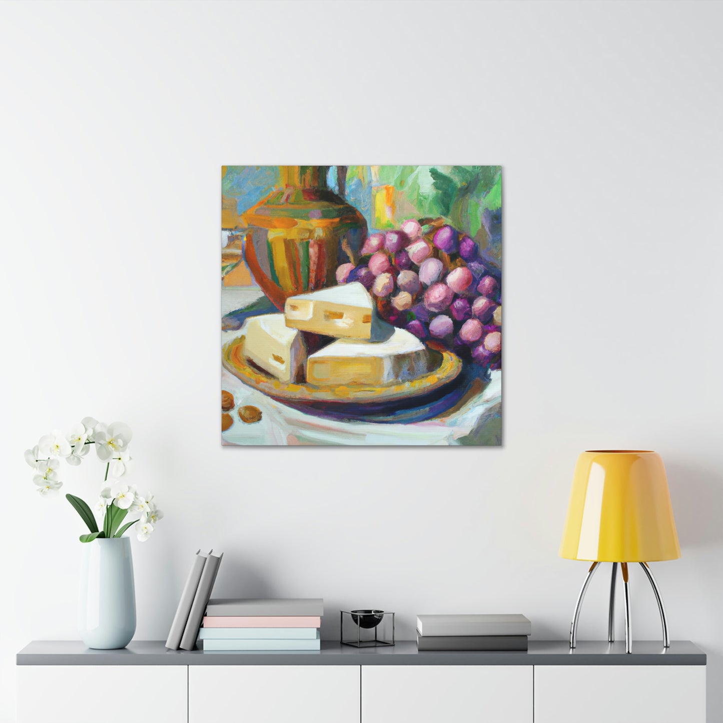 "Cheese and Grapes Feast" - Canvas