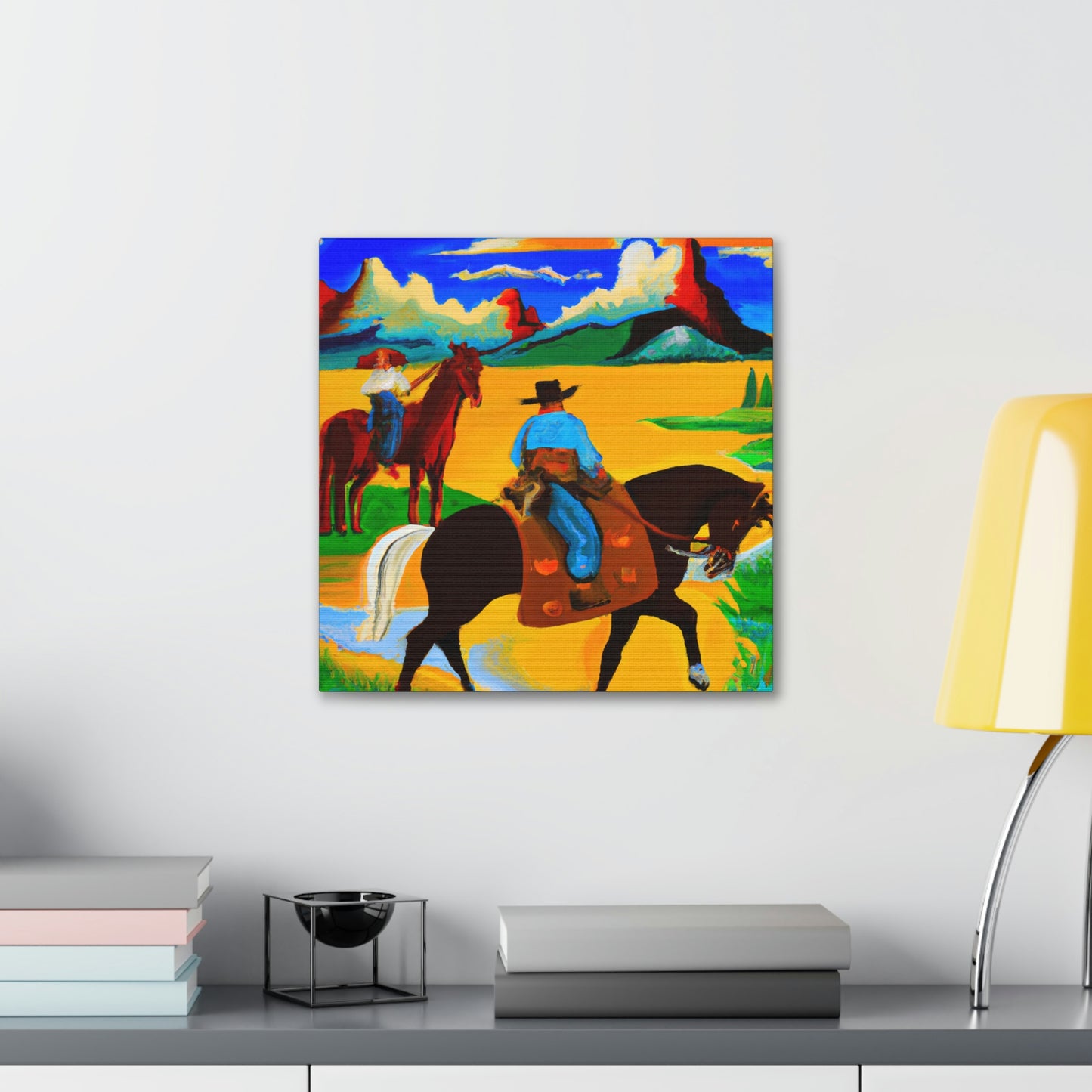 Grazing Horses Sunset - Canvas