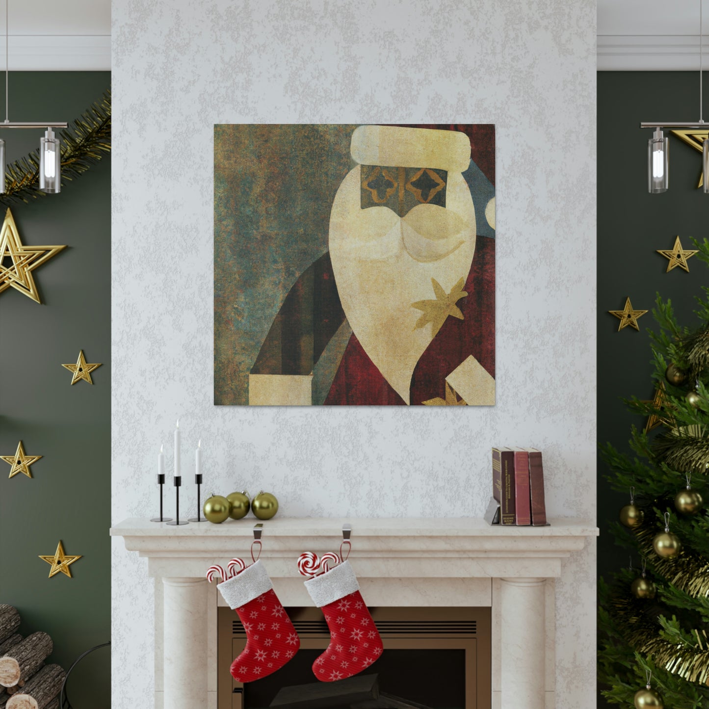 Santa's Art Deco Dream - Canvas