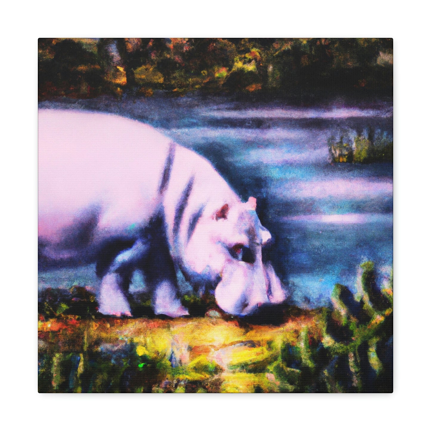 Hippo in Deco Style - Canvas