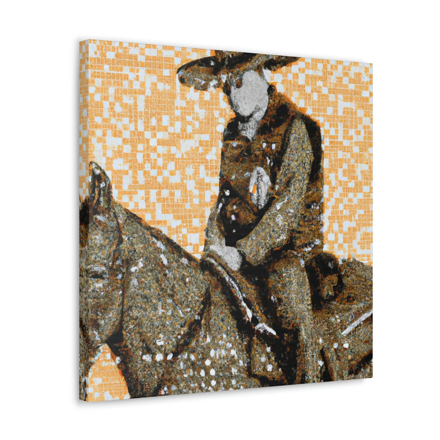 "Saddle in Pointillism" - Canvas