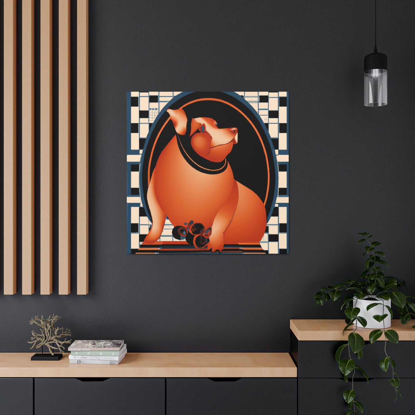 Piggy's Deco Grandeur - Canvas