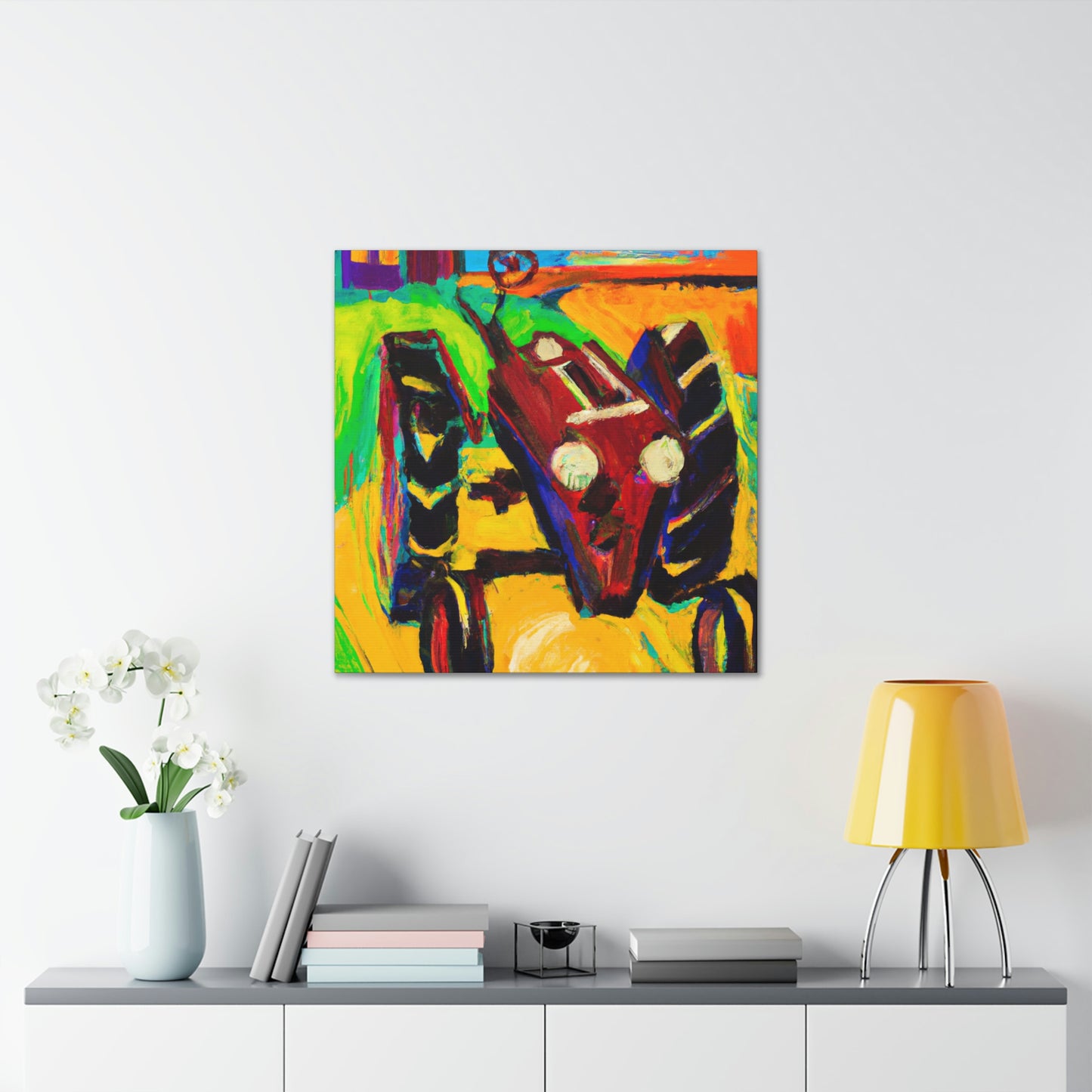 Tractor in Art Deco - Canvas