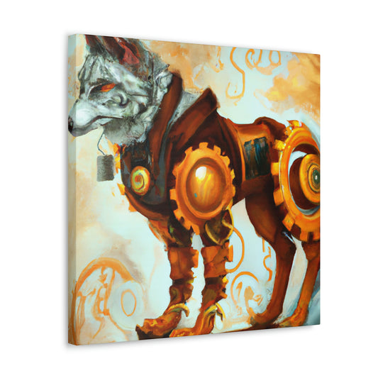 "Wolf in Steam Gears" - Canvas