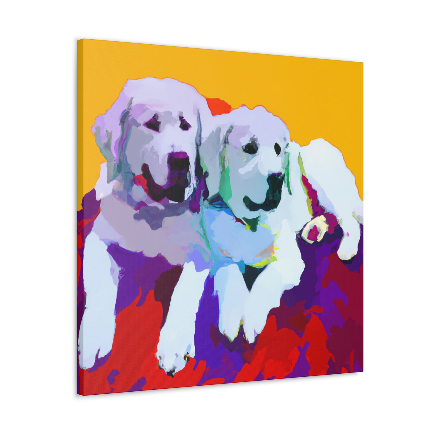 "Great Pyrenees Snowscape" - Canvas