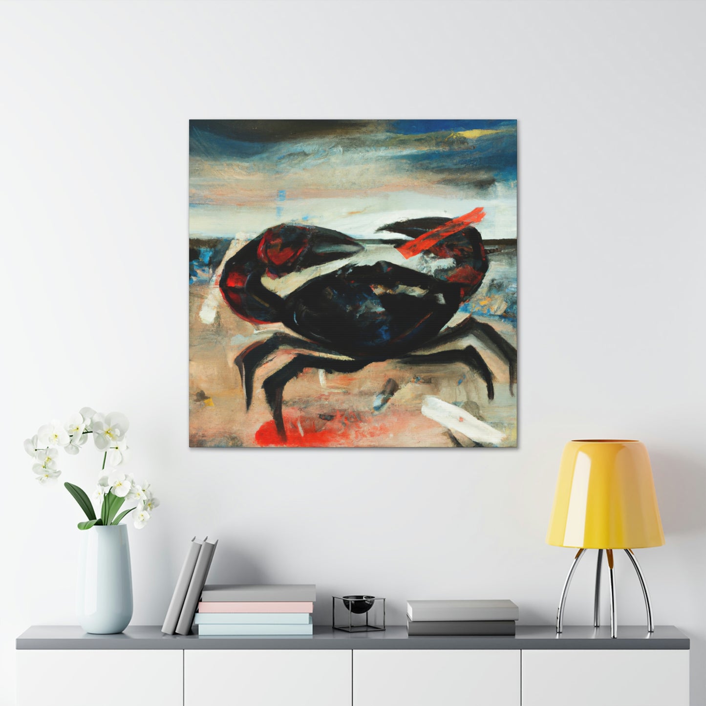 Crab on Abstract Canvas - Canvas