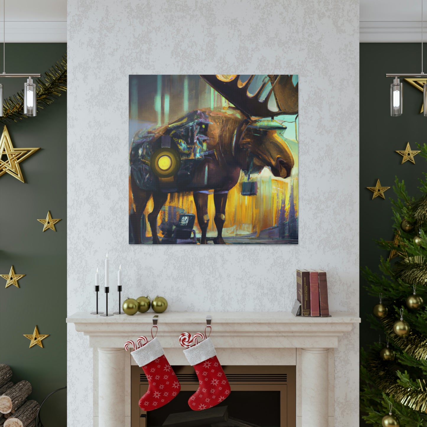 Moose in Steampunk Gear - Canvas