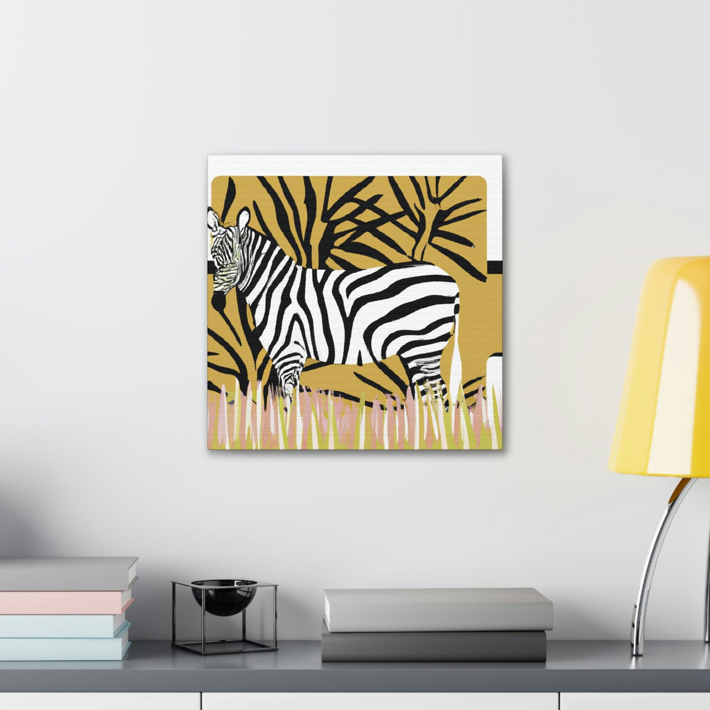 "Gilded Zebra Splendor" - Canvas