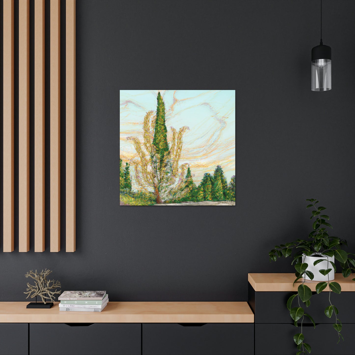 Cypress Tree Reflection - Canvas