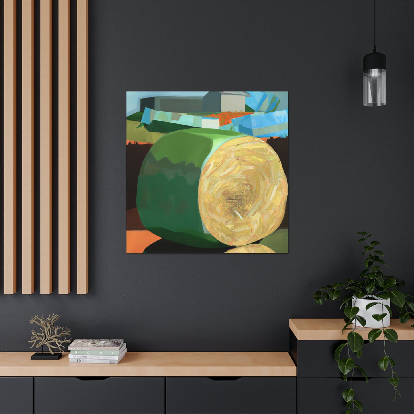 "Hay Bales in Deco". - Canvas