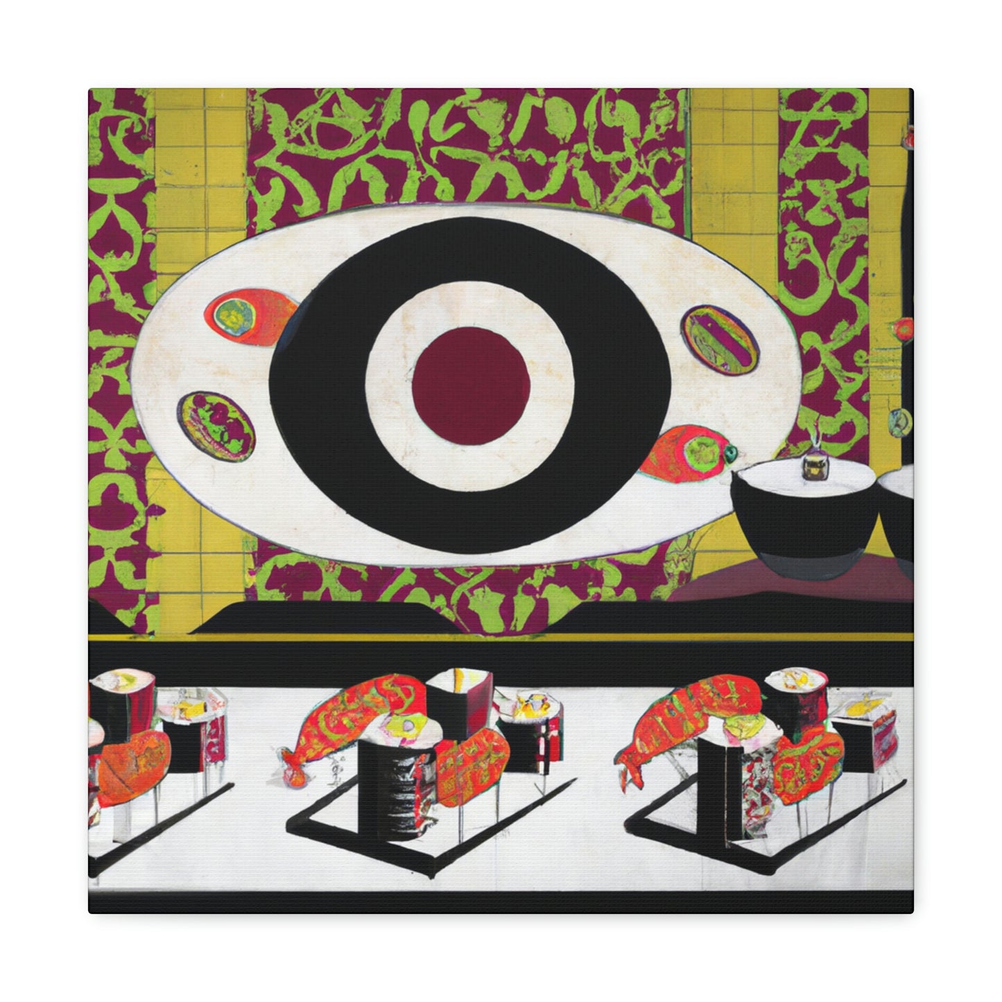 "Sushi Art Deco Dance" - Canvas