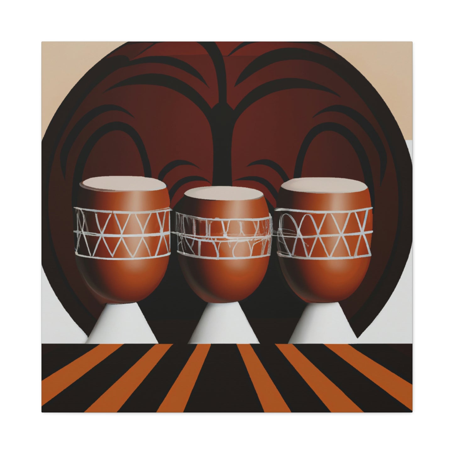 "Lively Deco Bongos" - Canvas