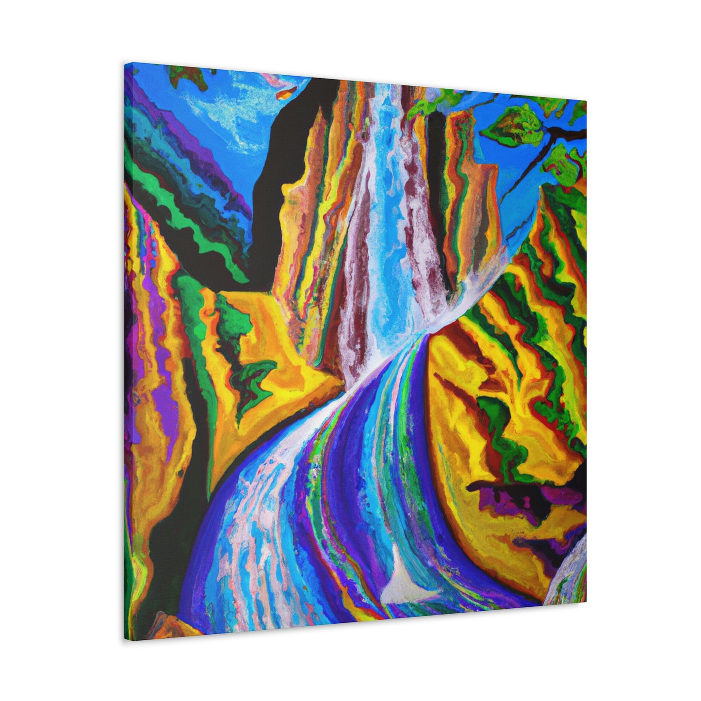 Waterfall in Expressionism - Canvas