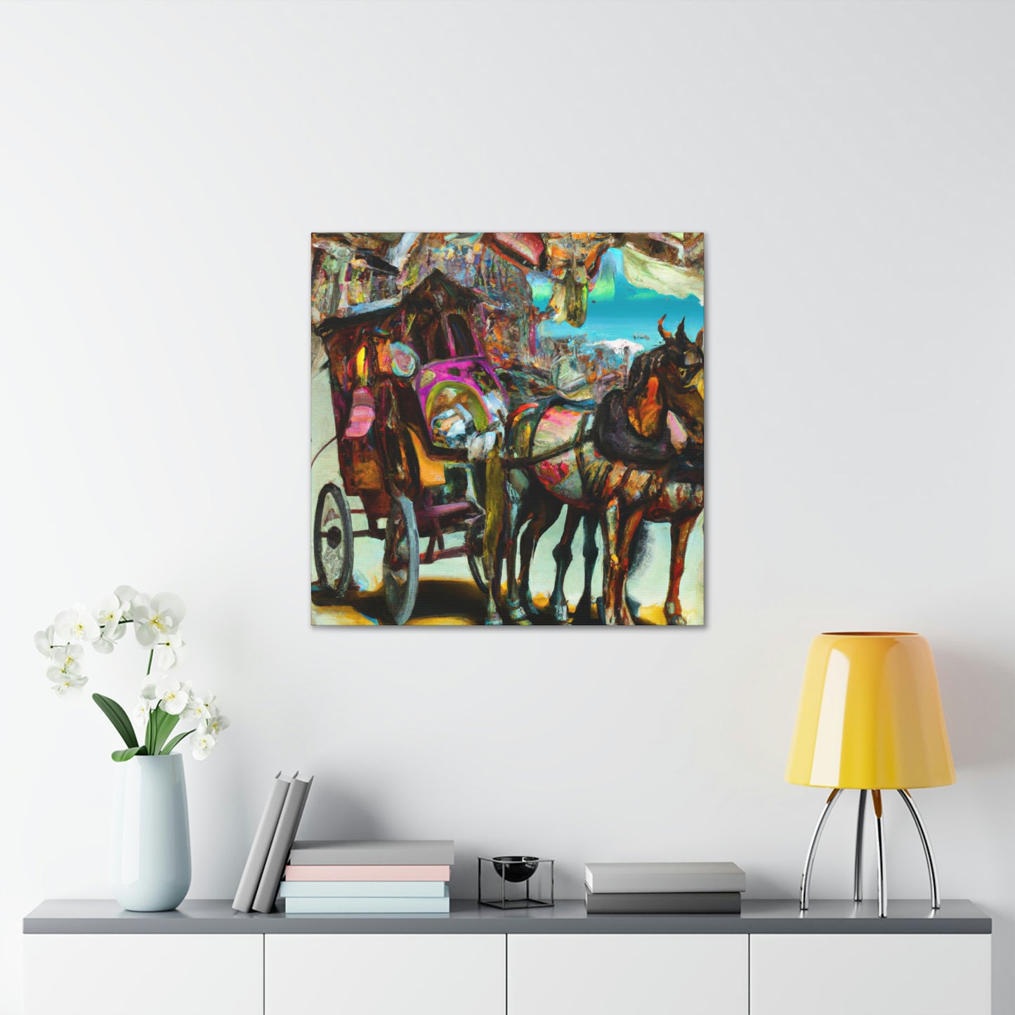 "Carriage on a Horse" - Canvas