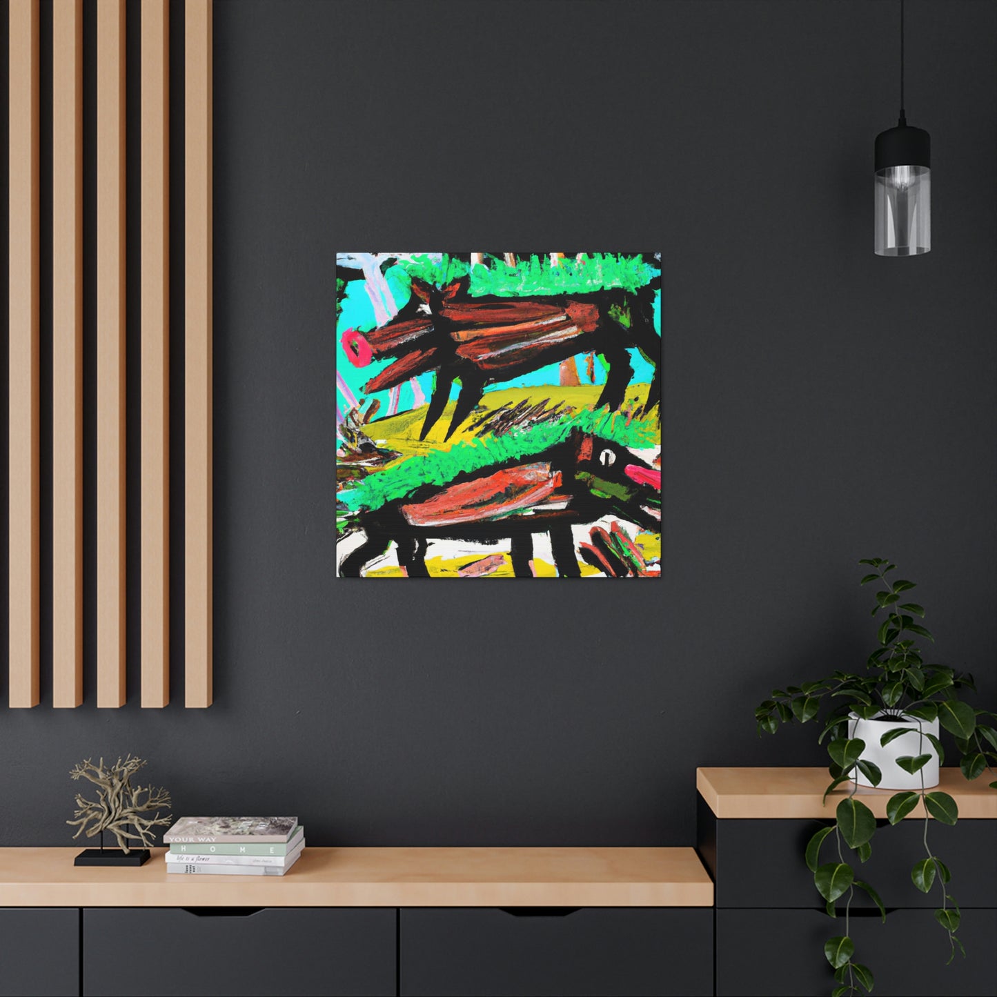 "Boars in the Wilderness" - Canvas