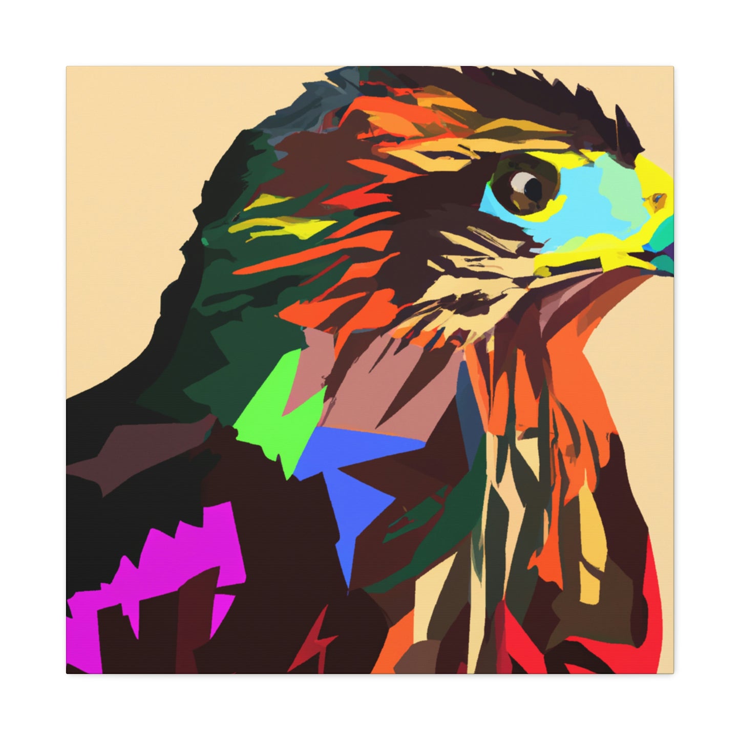 Hawk in Pop Art - Canvas