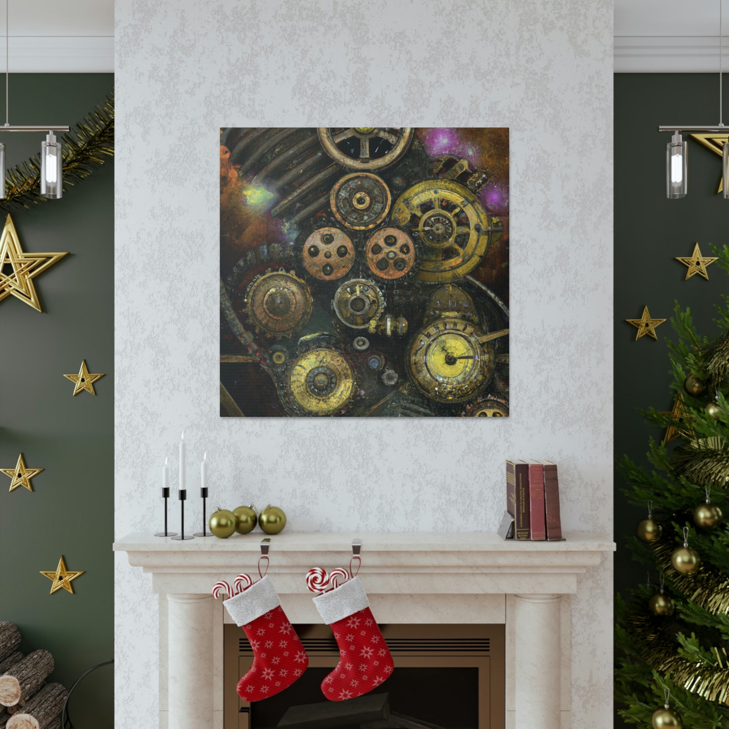 "Star Cluster Steampunk Wonder" - Canvas