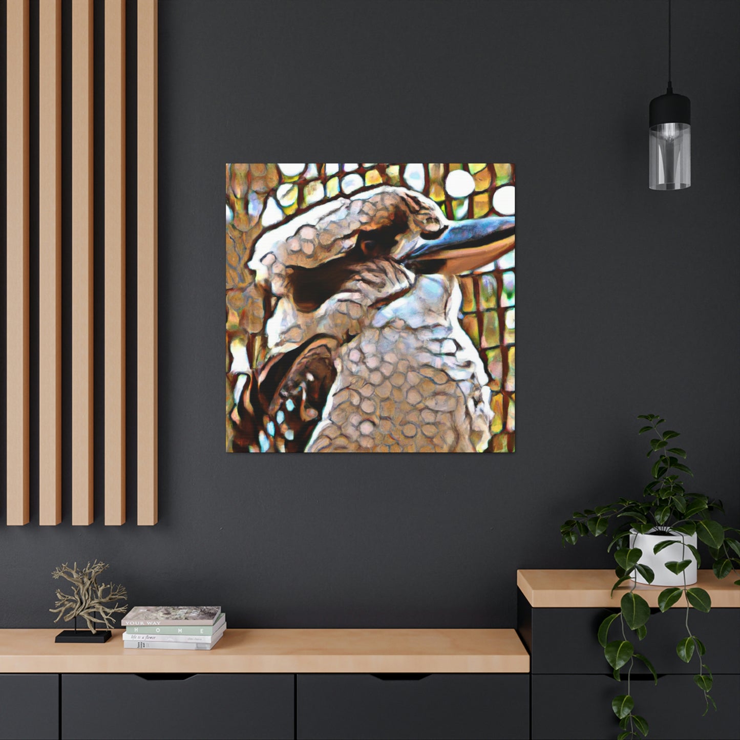 Kookaburra Pointillism - Canvas