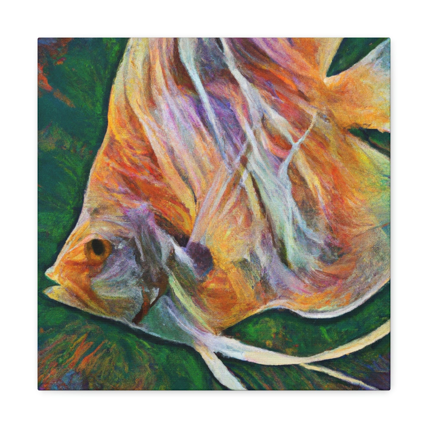 "Angelfish Under Waterfall" - Canvas