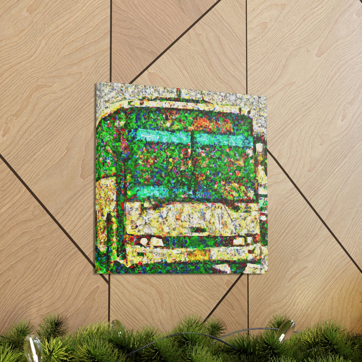 Bus in Pointillism - Canvas