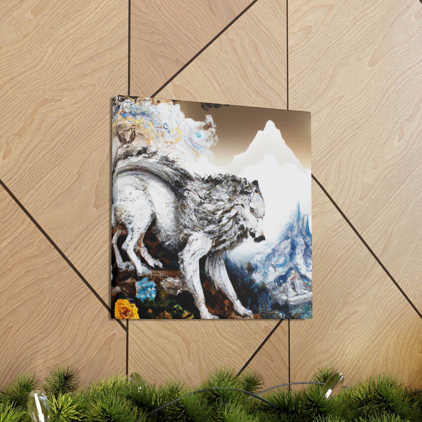 Wolf in Moonlight Glow - Canvas