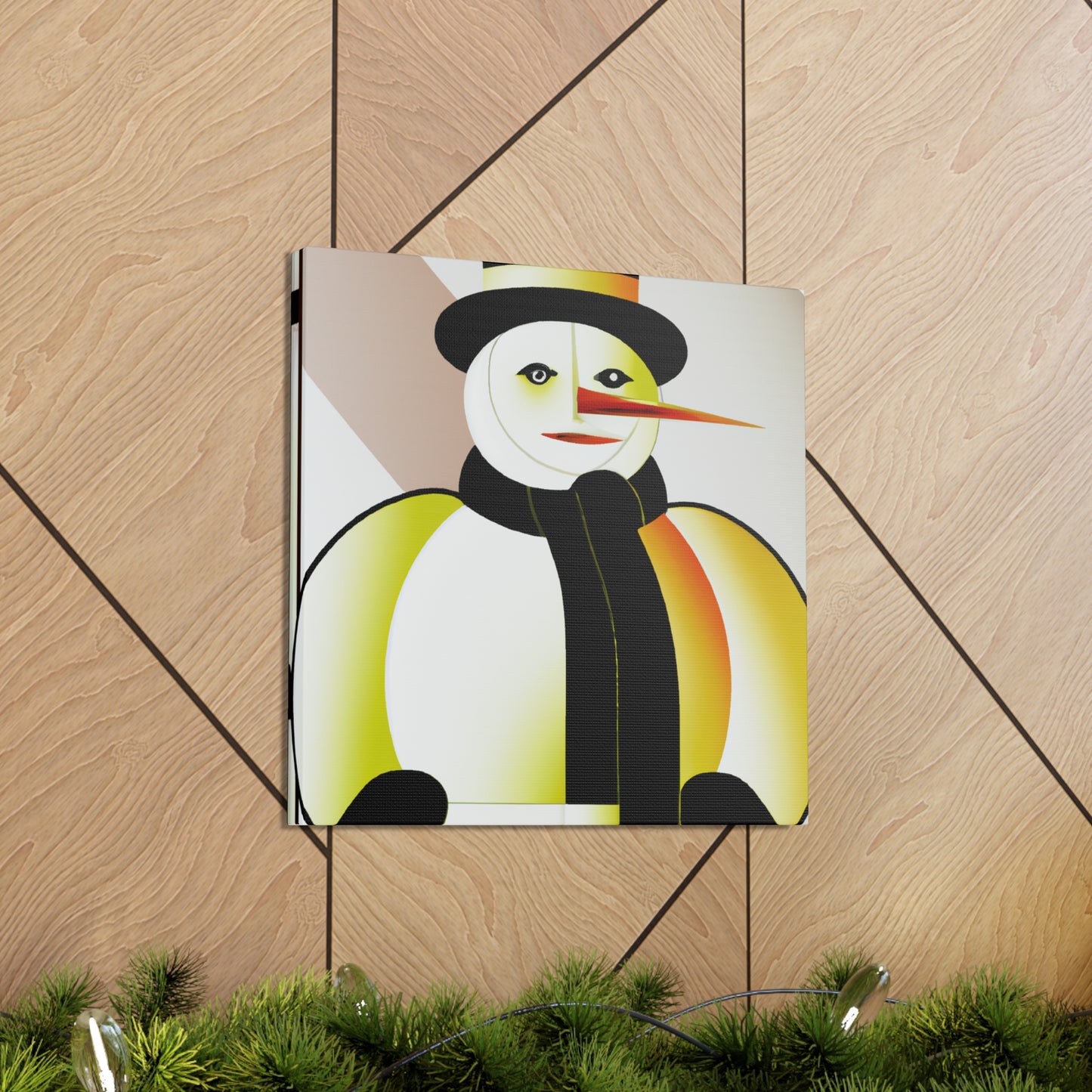 "Frosty Snowman Deco" - Canvas