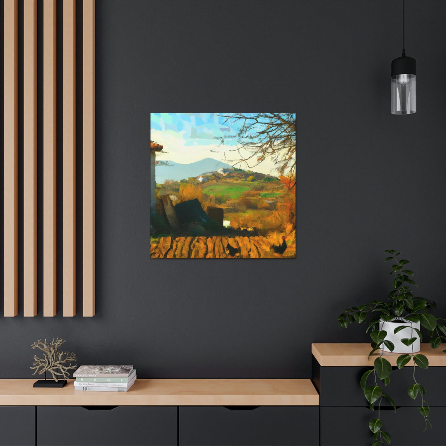 "The Serene Riverside Reflection" - Canvas