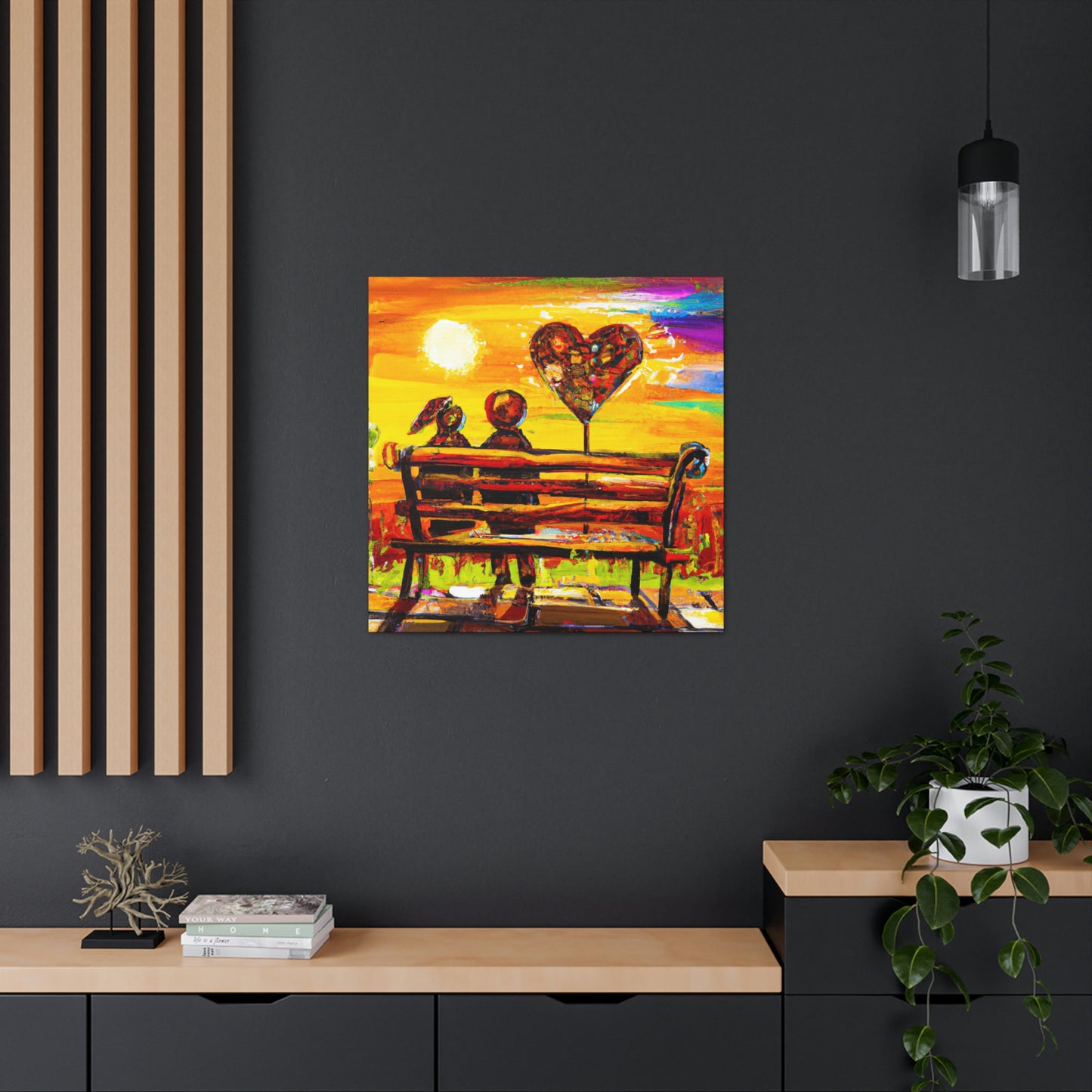 "Love's Embrace Bench" - Canvas