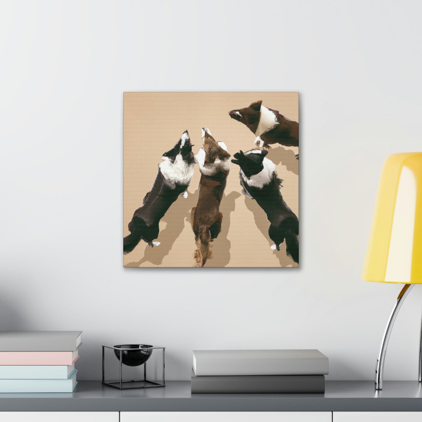 "Border Collie Brandish". - Canvas