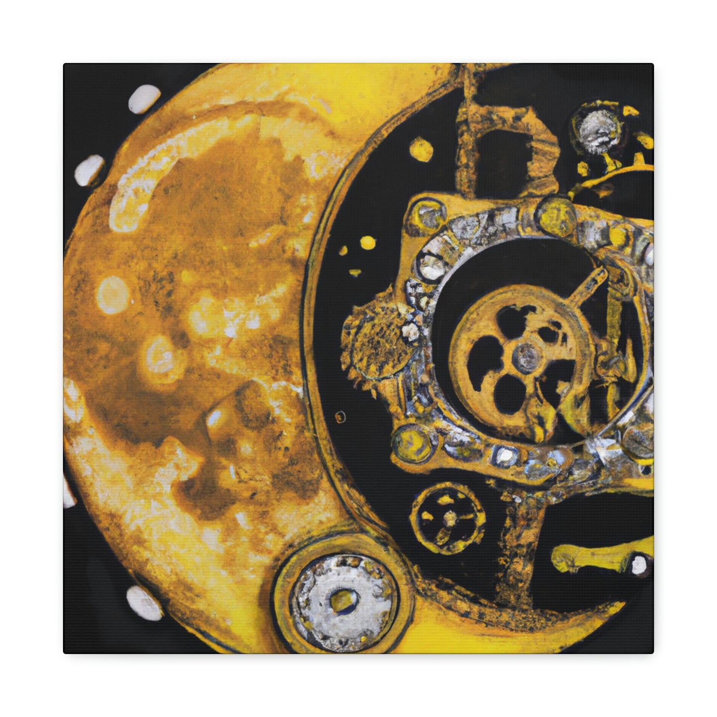 "Moonlit Clockwork Dreamscape" - Canvas