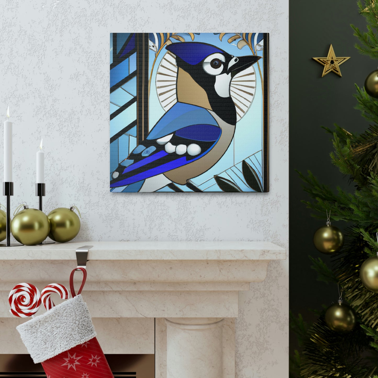 "Midnight Blue Jay Dream" - Canvas