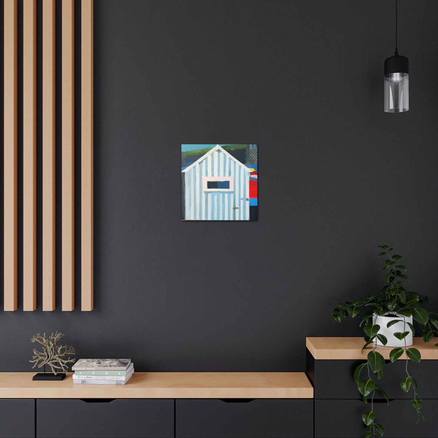 "Beach Hut Majesty 1940s" - Canvas